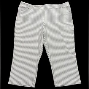 NEW, Reitmans, The Iconic Cropped Pants, Size 22 Regular, White, Gray